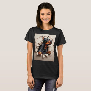 Doberman Pinscher Ripped Paper Graphic T-Shirt