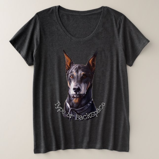 Doberman Pinscher Shirt Custom Plus Size Dog Shirt (Design Front)