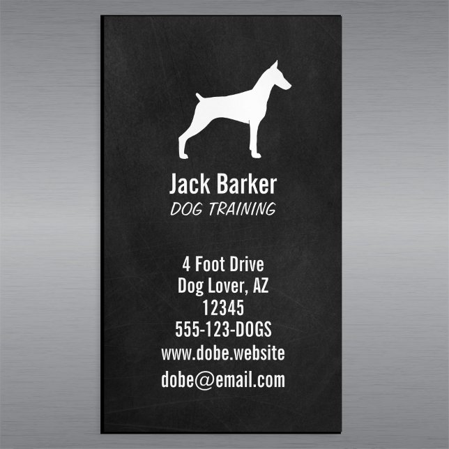 Doberman Pinscher Silhouette | Dog Breed Vertical Magnetic Business Card (Creator Uploaded)