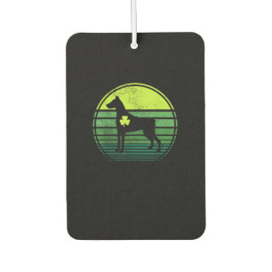 Doberman Pinscher Silhouette Irish Clover St Patri Car Air Freshener