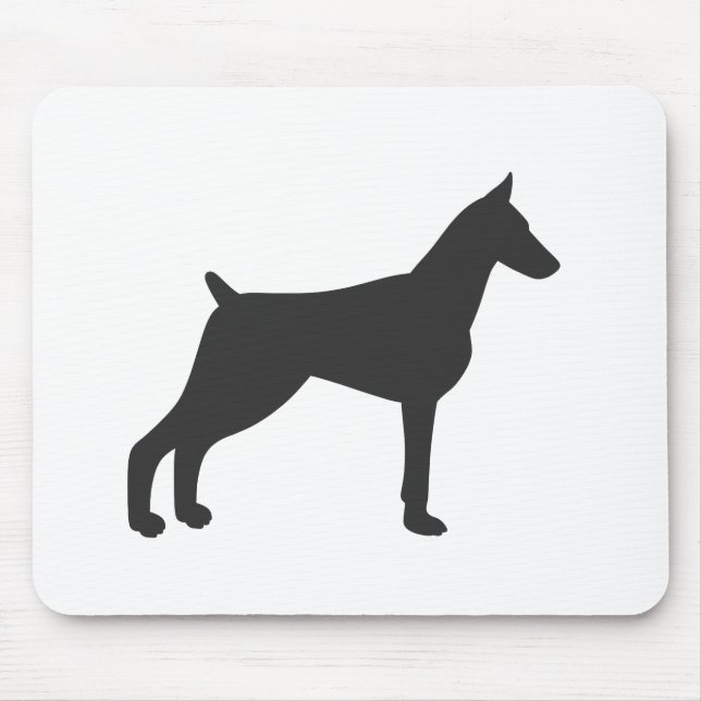 Doberman Pinscher Silhouette Mouse Pad (Front)