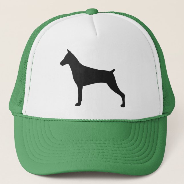 Doberman Pinscher Silhouette Trucker Hat (Front)