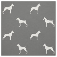 Doberman Pinscher Silhouettes Grey and White
