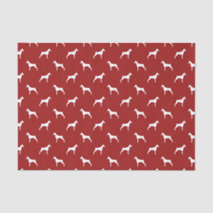 Doberman Pinscher Silhouettes Pattern Red Tissue Paper