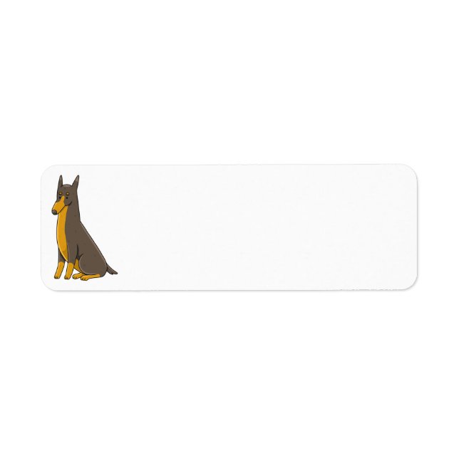 Doberman Pinscher Sitting Cartoon (Front)