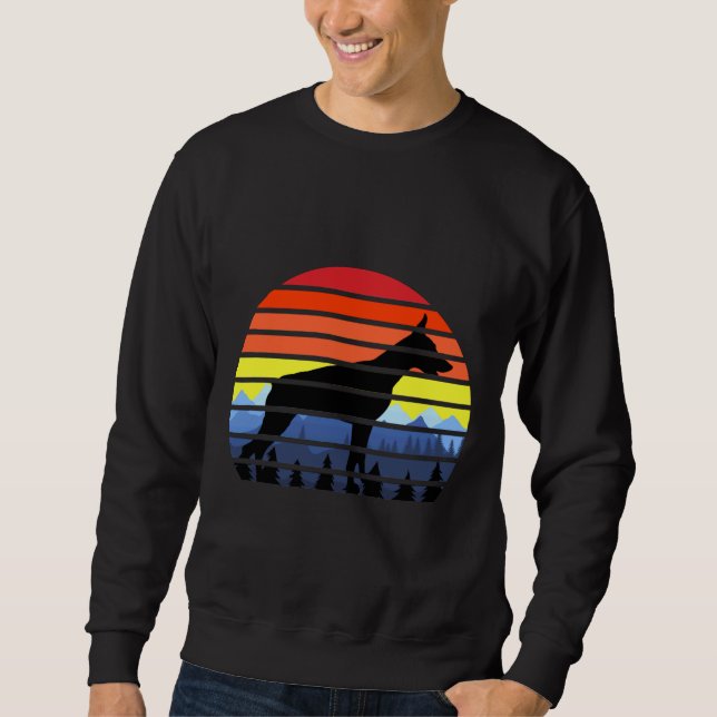 Doberman Pinscher Sunset Vintage Retro Sweatshirt (Front)