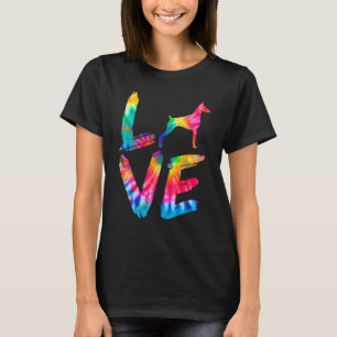 Doberman Pinscher Tie Dye Love Dog Mum Dad T-Shirt