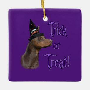 Doberman Pinscher Trick Ceramic Ornament