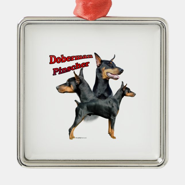 Doberman Pinscher Trio 2 - Keychain Metal Tree Decoration (Front)