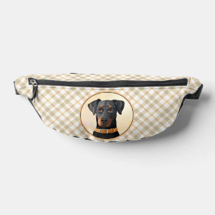Doberman Pinscher Uncropped Painting Original Art Bum Bags