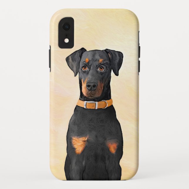Doberman Pinscher Uncropped Painting Original Art Case-Mate iPhone Case (Back)