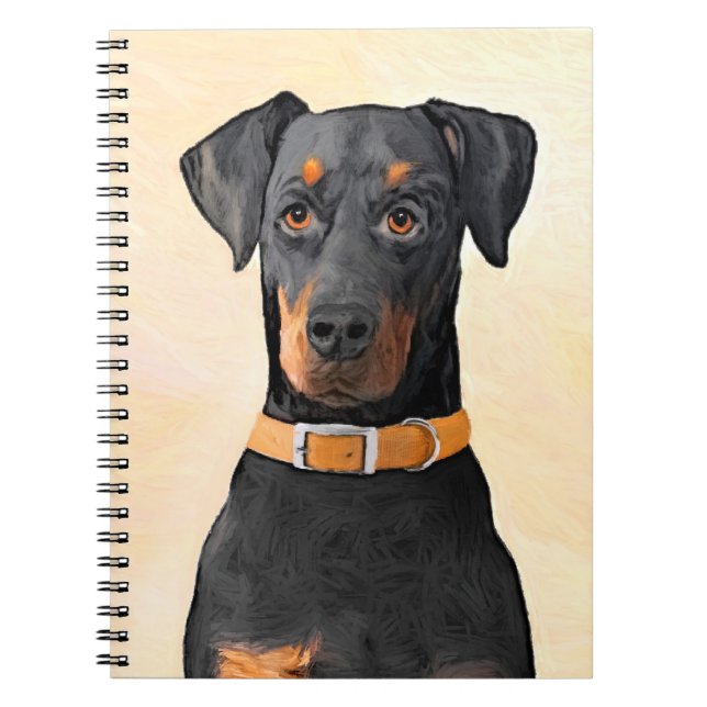 Doberman Pinscher Uncropped Painting Original Art Notebook (Front)