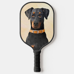 Doberman Pinscher Uncropped Painting Original Art Pickleball Paddle