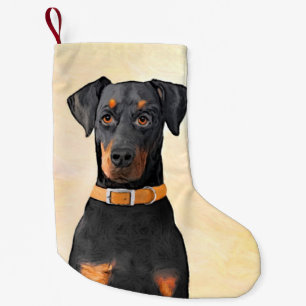 Doberman Pinscher Uncropped Painting Original Art Small Christmas Stocking