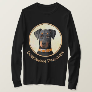 Doberman Pinscher Uncropped Painting Original Art T-Shirt