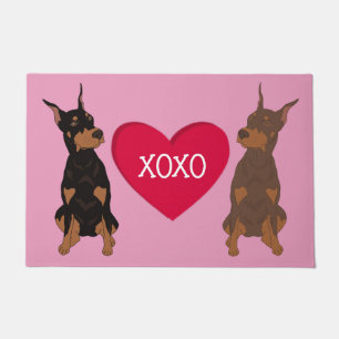 Doberman Pinscher Valentines Day Doormat