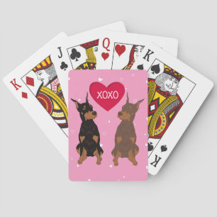 Doberman Pinscher Valentines Day   Playing Cards