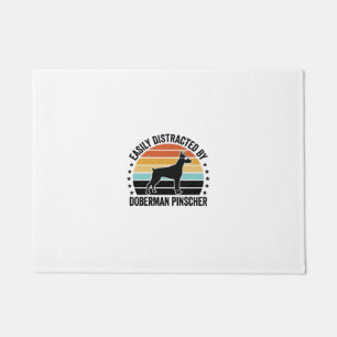 Doberman Pinscher Vintage Sunset Graphic Tee Desig Doormat
