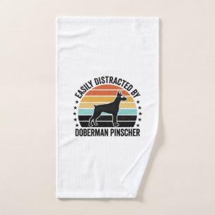Doberman Pinscher Vintage Sunset Graphic Tee Desig Hand Towel