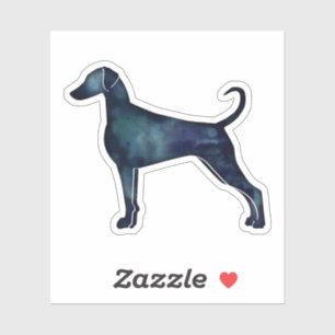 Doberman Pinscher Watercolor Silhouette Blk
