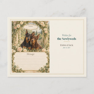 Doberman Pinscher Wedding Guest Book Wishes Postcard