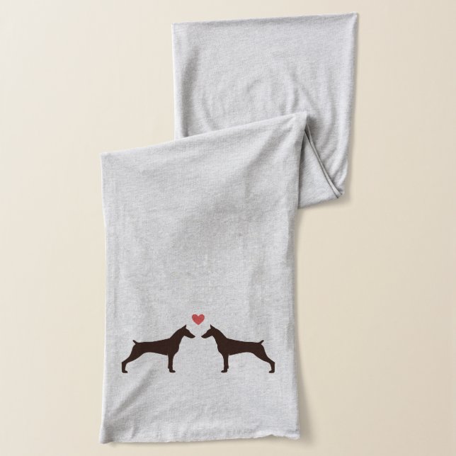 Doberman Pinschers in Love Scarf (Left)