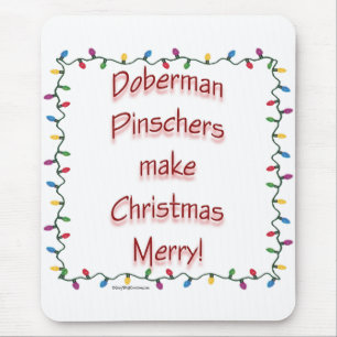 Doberman Pinschers Make Christmas Merry Mouse Pad