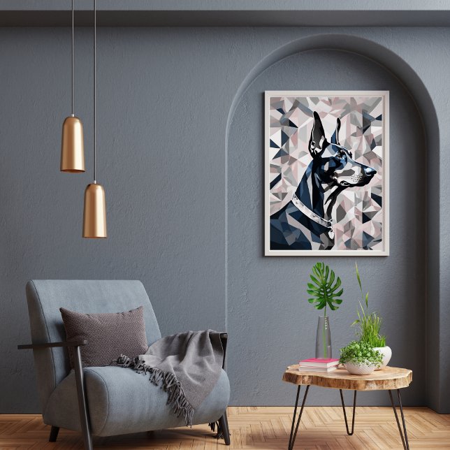 Doberman poster {BD-C2} monotone l geometric (Creator Uploaded)