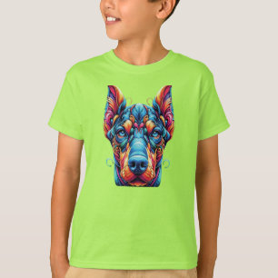 Doberman Rainbow Colourful T-Shirt
