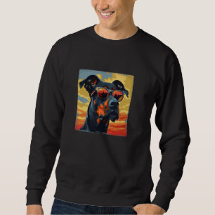 Doberman Sunglasses Retro Colourful Graphic Sweatshirt