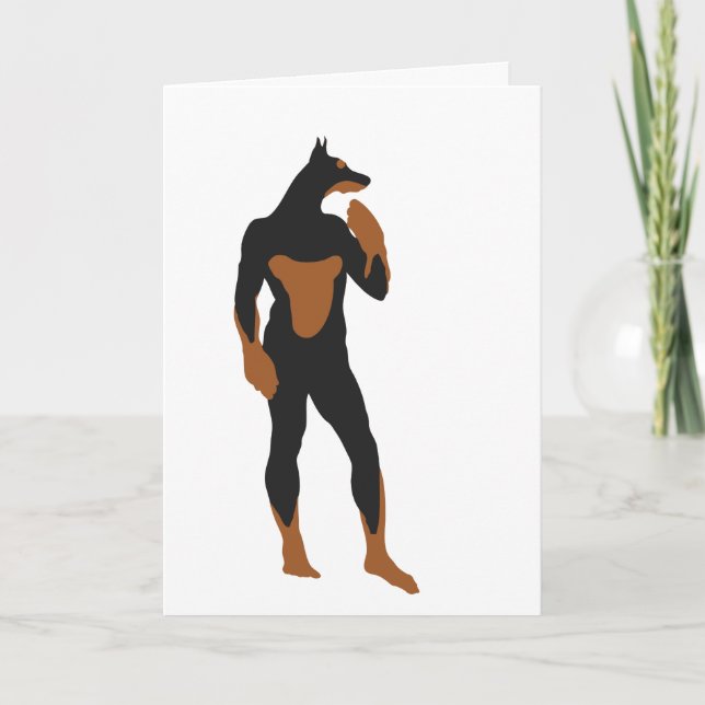 DoberMan Superhero Greeting Card Template (Front)