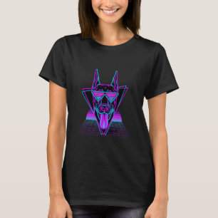 Doberman Tongue Out Retro Dog Art Long Sleeve T-Shirt
