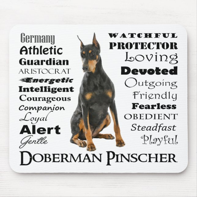 Doberman Traits Mousepad (Front)