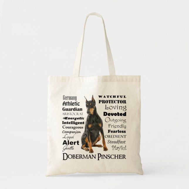Doberman Traits Tote (Front)