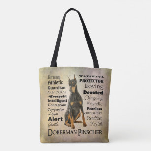Doberman Traits Tote Bag