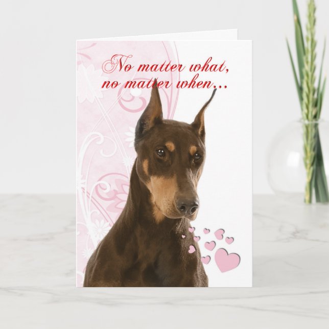 Doberman Valentine's Day Card (Front)