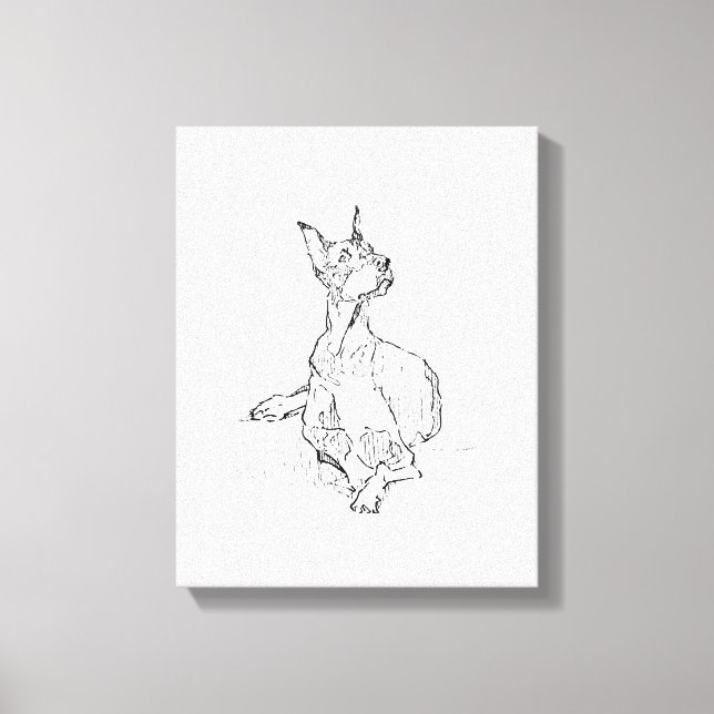 Doberman Wall Art – Minimalist Dog Line Drawing (Front)