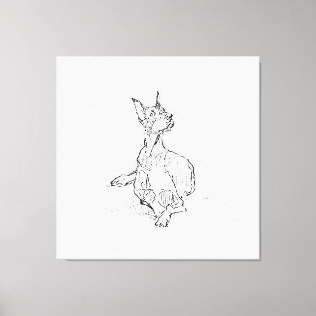 Doberman Wall Art – Minimalist Dog Line Drawing (Front)