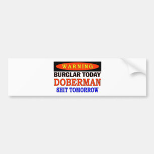 DOBERMAN WARNING BUMPER STICKER