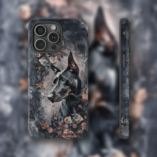 Doberman & Wildflowers iPhone 15 Pro Max Case