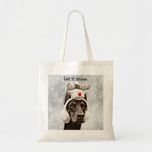 Doberman winter portrait "Let it snow" Tote Bag
