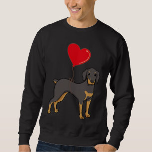 Doberman With Heart Balloon Valentines Day Love Bo Sweatshirt