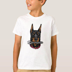 Doberman with wrench T-Shirt