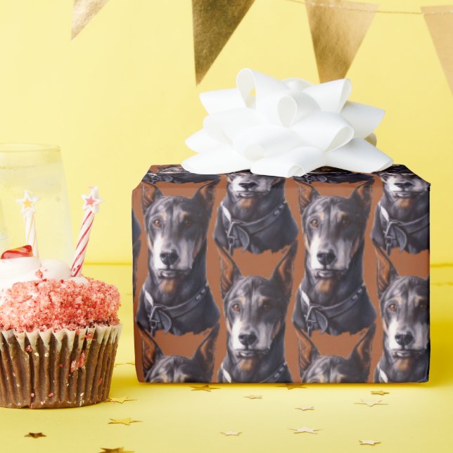 Doberman Wrapping Paper Doberman Pinscher Paper (Birthday Party)
