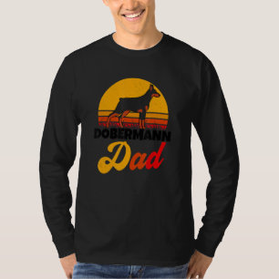 Dobermann Dad Retro Dog Owner Walking The Dog Dog T-Shirt