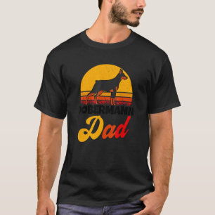 Dobermann Dad Retro Dog Owner Walking The Dog Dog T-Shirt