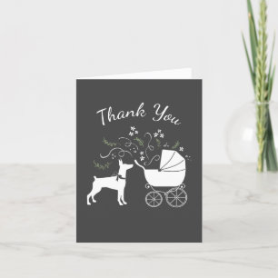 Dobermann Dog Baby Shower Puppy Dobie Pinscher Thank You Card