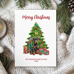 Dobermann Dog Family Christmas Holiday Card