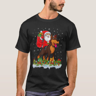 Dobermann Dog Lover Santa Riding Dobermann Christm T-Shirt