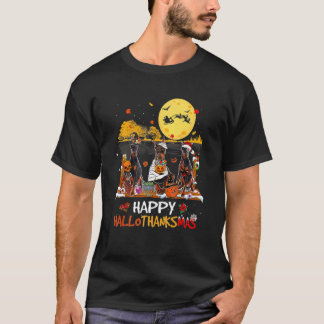 Dobermann Hallothanksmas Halloween Thanksgiving T-Shirt